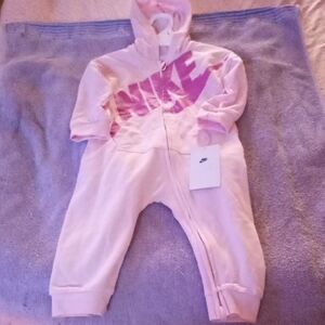 Nike Light Pink Kids Footie One Piece